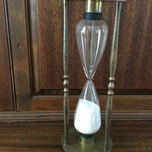 Brass and glass hourglass